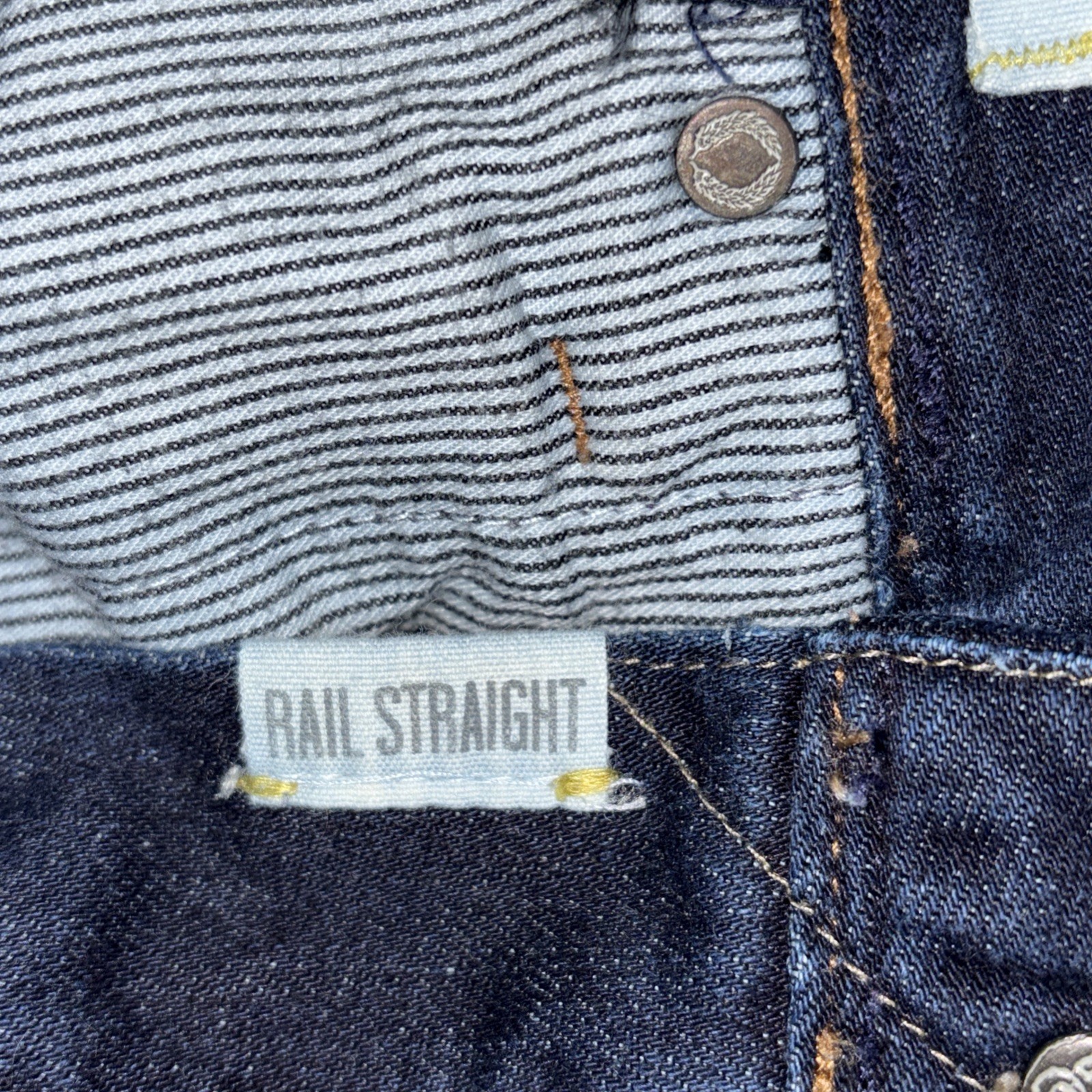 Madewell Jeans Mens 32x34 Rail Straight Mid Rise Dark Wash Denim Fits 34 X 29.5 - View 8