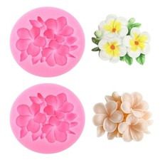 2PCS 3D Flower Silicone Mold Resin Candle Fondant Chocolate Epoxy Casting Mold