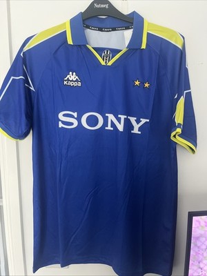 Original Juventus Kappa 1995/96 blau Auswärtstrikot. Zidane . X-Large.