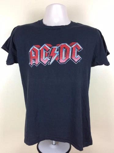 Vtg 70s 80s AC/DC T-Shirt Black M ACDC Heavy Metal Hard Rock 1970s vintage concert t-shirt, vintage, single stitch, B+ condition