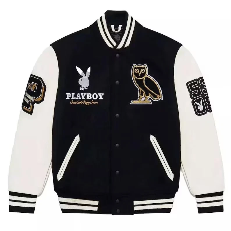 Playboy Warriors Wool & Leather Varsity Jacket