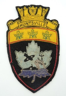 1944 1960 HMCS Huntsville K499 Royal Canadian Navy Cloth Insignia Crest U Boat