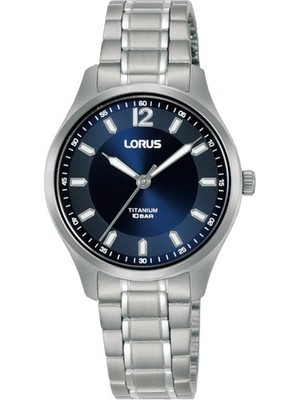 Lorus RG235XX9 Armbanduhr Titanium 30mm 10ATM Quarz Damen Blau Silber Glieder...