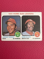 1973 Topps - League Leaders Johnny Bench, Dick Allen #62. Low Grade. Creasing