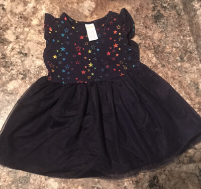 Gymbroree 12-18 Months Baby Girl Dress Blue Stars Colorful Formal Wedding Easter