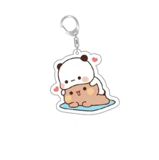 Anime Dudu Bubu Key Chain Super Cute Couple White and Grey Couple Bear Panda D