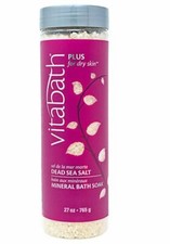 Vitabath Plus for Dry Skin  Dead Sea Mineral Bath Soak 27 oz/756 g