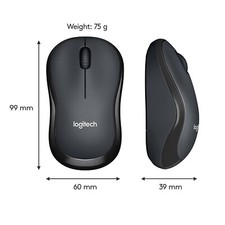 Silent Wireless Mouse 1000 DPI Optical Tracking, Black
