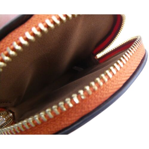 Coach Orange Kürbis Leder Reißverschluss Münzetui Neu mit Etikett CN002 - Bild 4 von 4