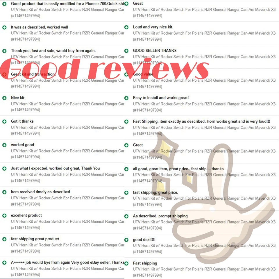 UTV Horn Kit w/ Rocker Switch For Polaris RZR General Ranger Can-Am Maverick X3 - Image 2 of 4