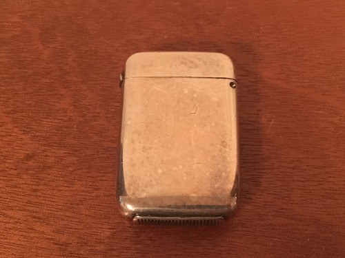 Antique HJ & Co Silver Plated Match Safe w/ Enamel Horse Shoe Decoration - Picture 2 of 11