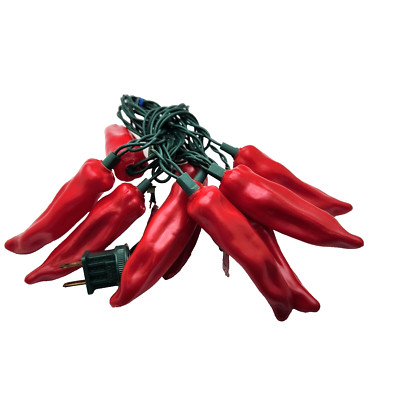Chili Hot Pepper Fiesta Lights Mexican light string Cinco de Mayo PLUG IN Tested