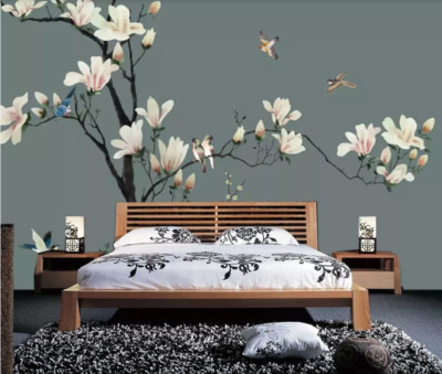 3D Flower Branch Bird K9532 Wallpaper Mural Self-adhesive Removable Sticker Kay