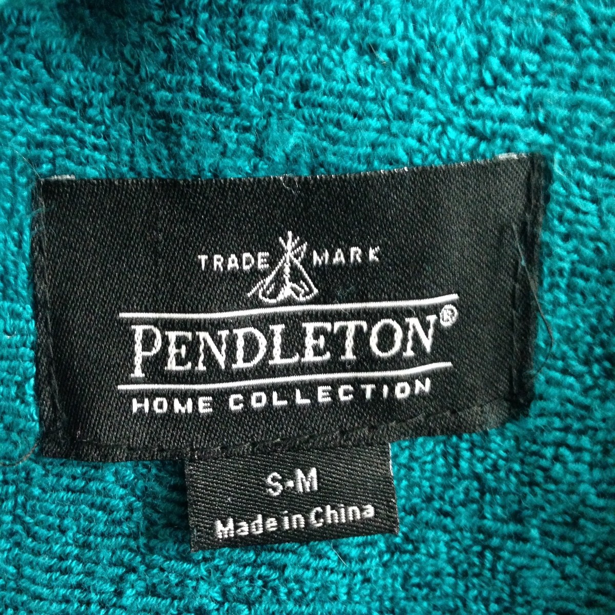 Robe De Bain Pendleton Chief Joseph Hooded - Turquoise Motif Natif - Taille M - Coton 100% - Occasion Très Bon état