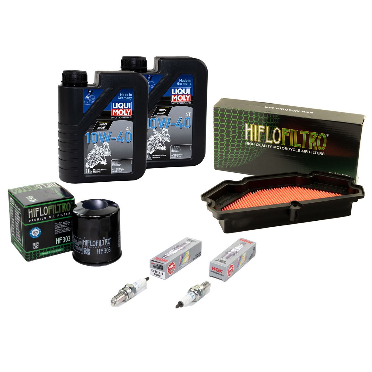 Wartungspaket Für Kawasaki ER-6 650 - Öl, Filter, Zündkerzen Komplett-Set