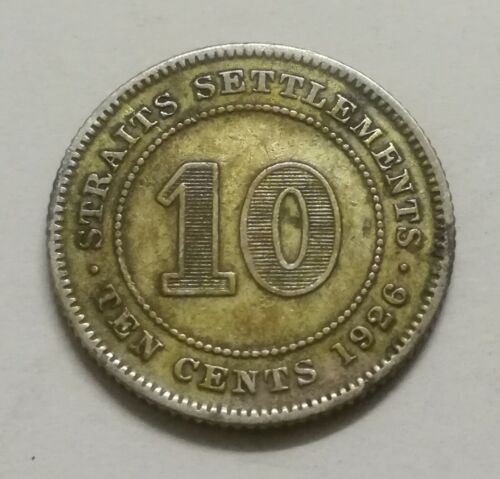 1926 Straits Settlements 10 cents Coin King George V Silver Lot #2 - Picture 1 of 2