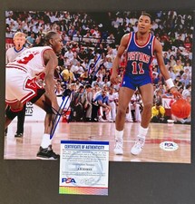 isiah thomas signed autographed 8 x 10 photo psa cert coa michael jordan 