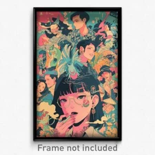 Thai Movie Poster - Dim Madrid (Thailand Psychedelic Art Retro Film Print)