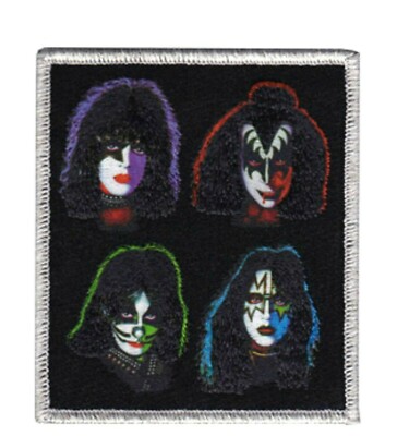 Kiss: 4 Heads Embroidered Iron On Patch - Rock Music Band 140-B