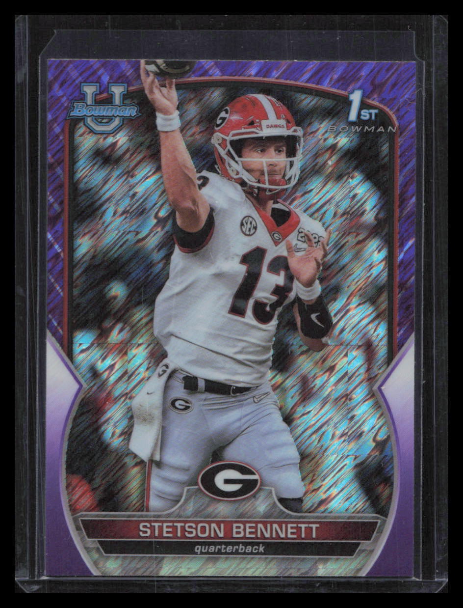2022 Bowman University Chrome #39 Stetson Bennett Purple Shimmer Refractor