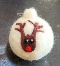 Needle Felted Reindeer Ornament Handmade By Michelle Andrews Folk Art
