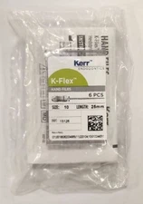 *6-Pieces* Kerr Endodontics K-Flex Hand Files Size-10 Length 25mm 15126