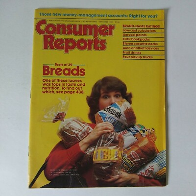 #ad September 1982 Consumer Reports Magazine Vol. 47 No. 9 Vintage Product Reviews $9.99