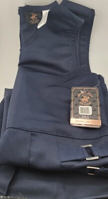 Beverly Hills Polo Club Girls 16 School Navy Blue School Uniform Dress Jumper