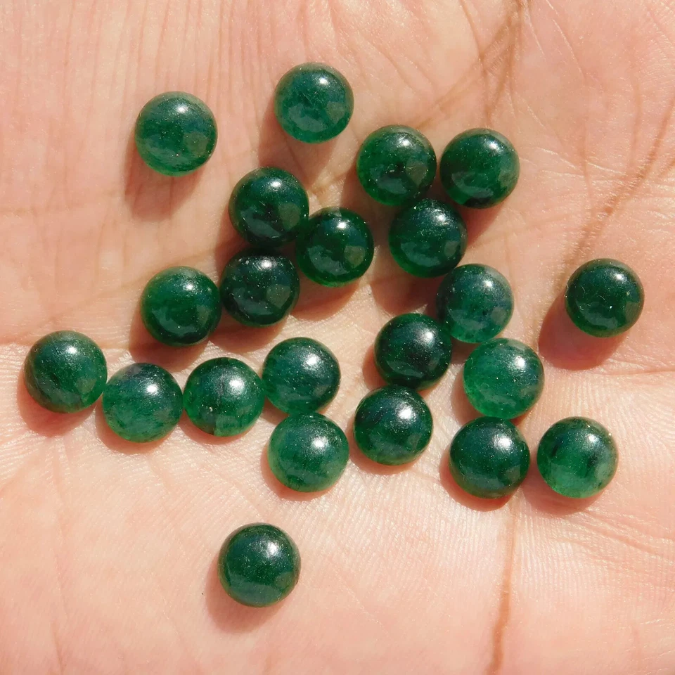 [WHOLESALE] NATURAL GREEN AVENTURINE CABOCHON ROUND SHAPE LOOSE GEMSTONE - Image 2 of 4