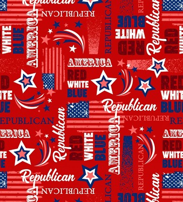 GOP America Republican Party Red Cotton Fabric From David Textiles