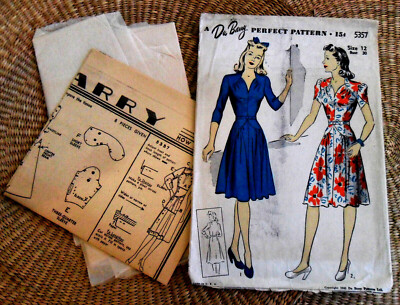Vintage 1942 DU BARRY Dress Perfect PATTERN # 5357 Revised, Size 12 Bust 30, USA