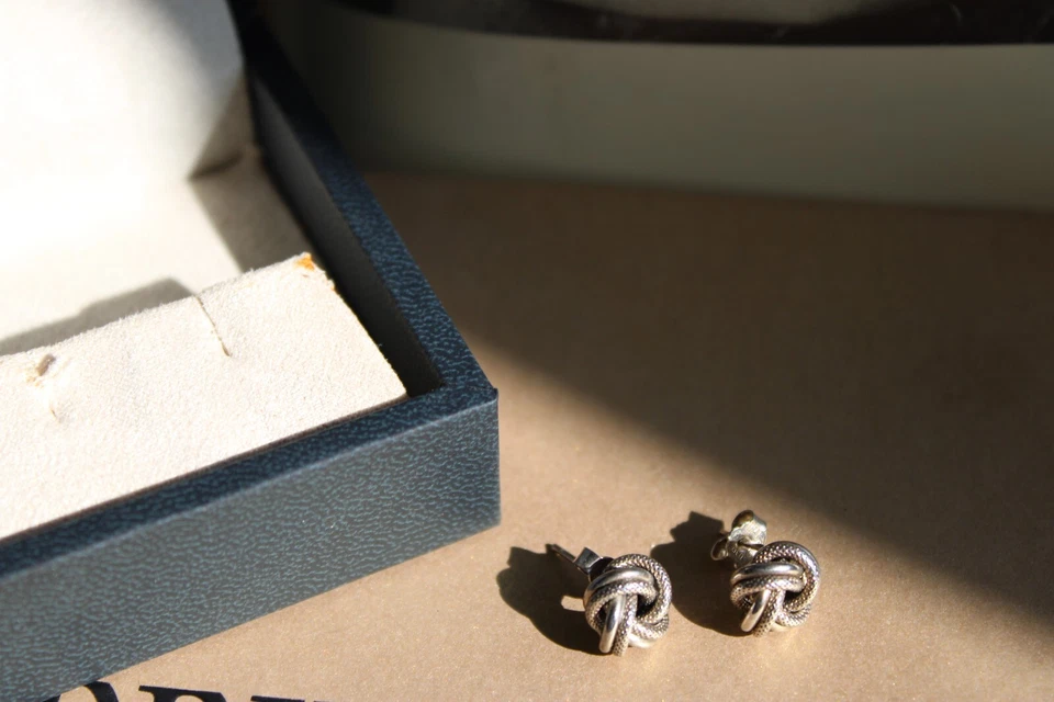 PENDIENTES ITALIANOS PLATA ESTERLINA AZUL NILO Foto 3 de 4