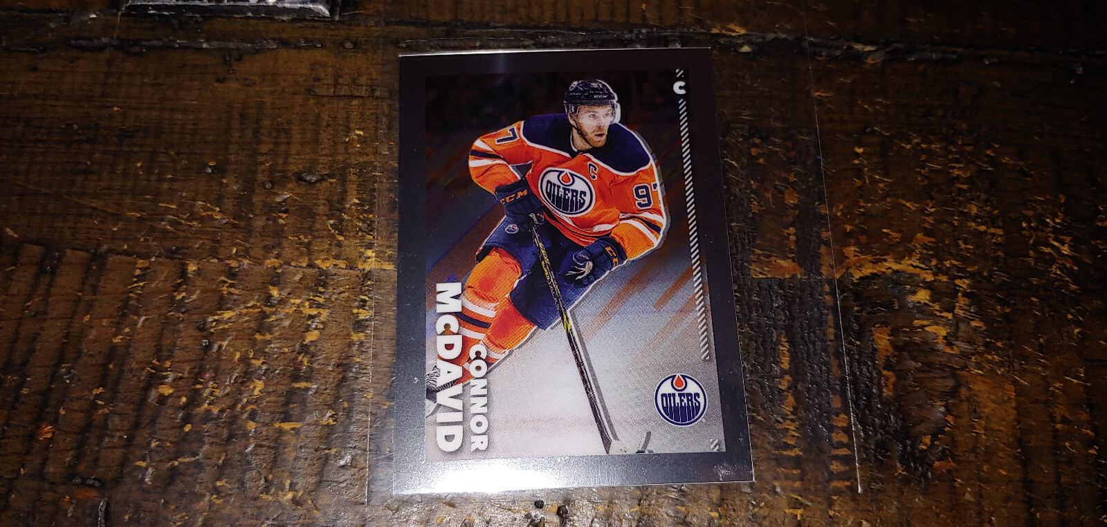 606: Connor McDavid 2022-23 Topps Chrome NHL Sticker Card #193 OILERS