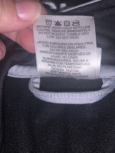 Adidas Boys Size 5 Full Zip Jacket Mock Neck Black Gray Spell out Logo On Back - Picture 8 of 8