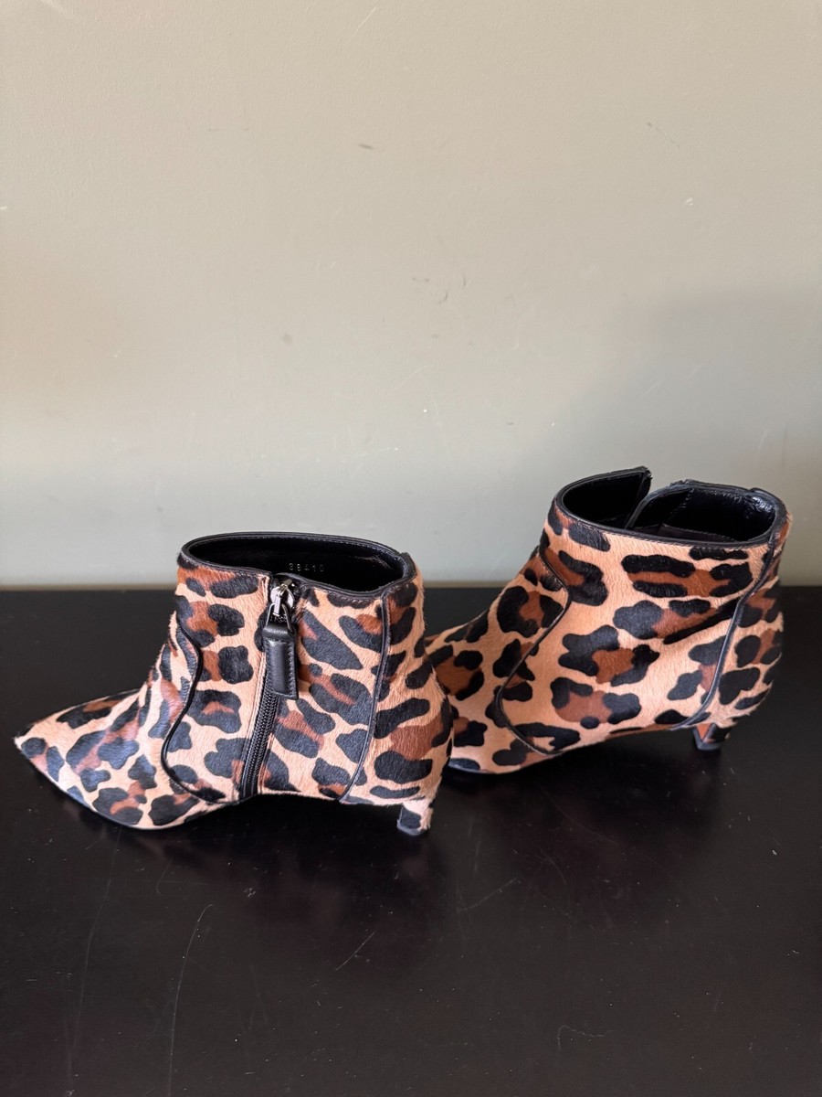 NEW Aquatalia Marilisa Leopard Kitten Heels Size ankle Boots