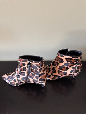 NEW Aquatalia Marilisa Leopard Kitten Heels Size ankle Boots - Main Image