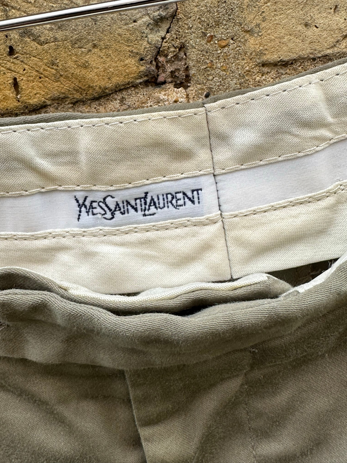 Pantalone uomo YVES SAINT LAURENT W32 L30 vestibilità dritta vintage zip mosca anni 90