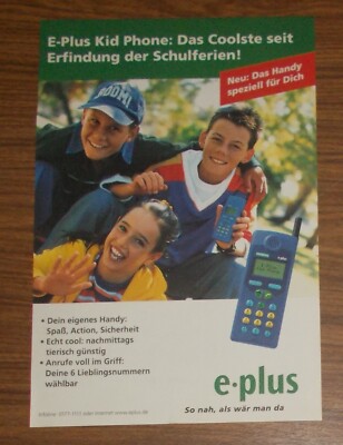 Rare Advertising Siemens E-Plus Kid Phone Mobile Phones The Mobile Phone For You #2 1999