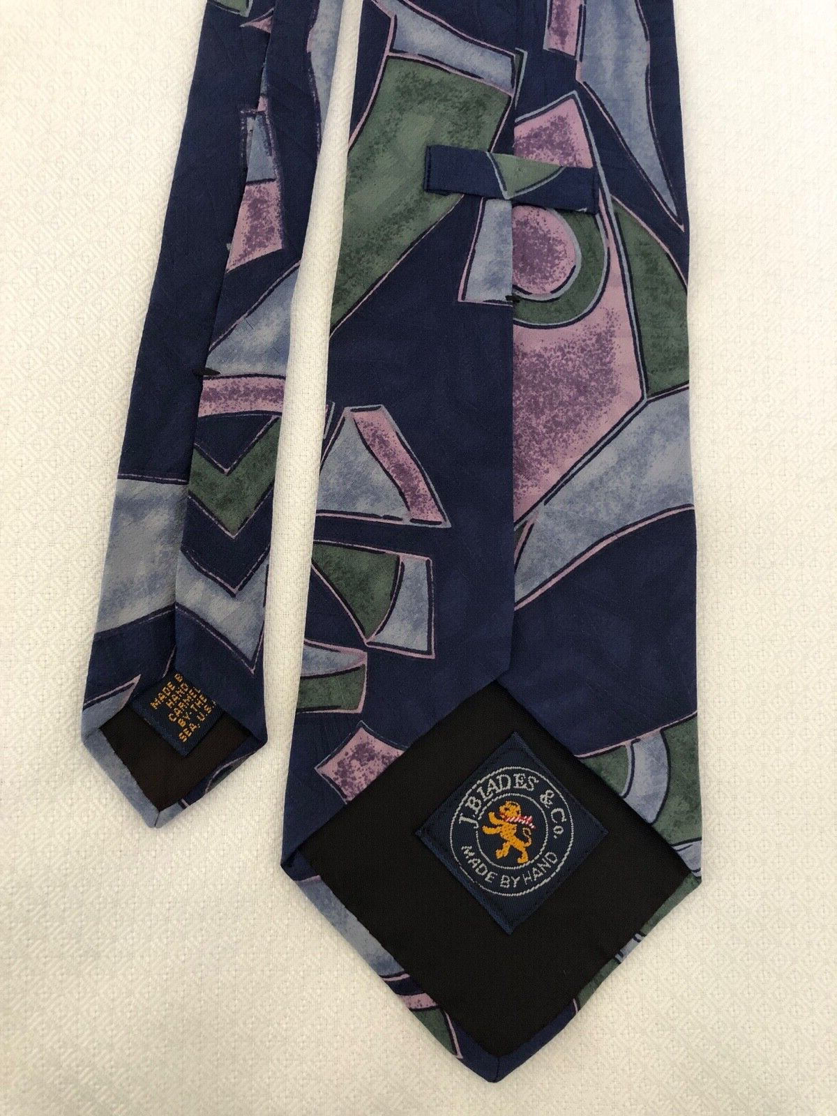 J Blades & Co Modern Art Handmade Silk Necktie Bl… - image 3