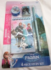 Disney Frozen 4pc Stationary Set Character Pencil,Note Pad,Eraser, Sharpner-New 