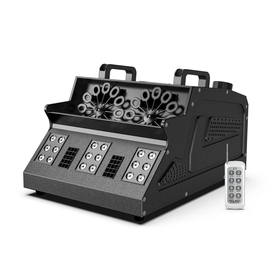 Macchina per bolle di sapone 2000W 18LED RGB macchina per nebbia bolla luce di scena - Immagine 2 di 4