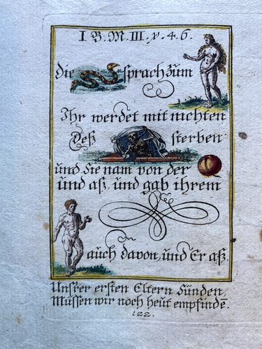 Alkolor spiritual emblem copperplate Bodenehr snake death devil Rebus 1699 - Picture 2 of 4