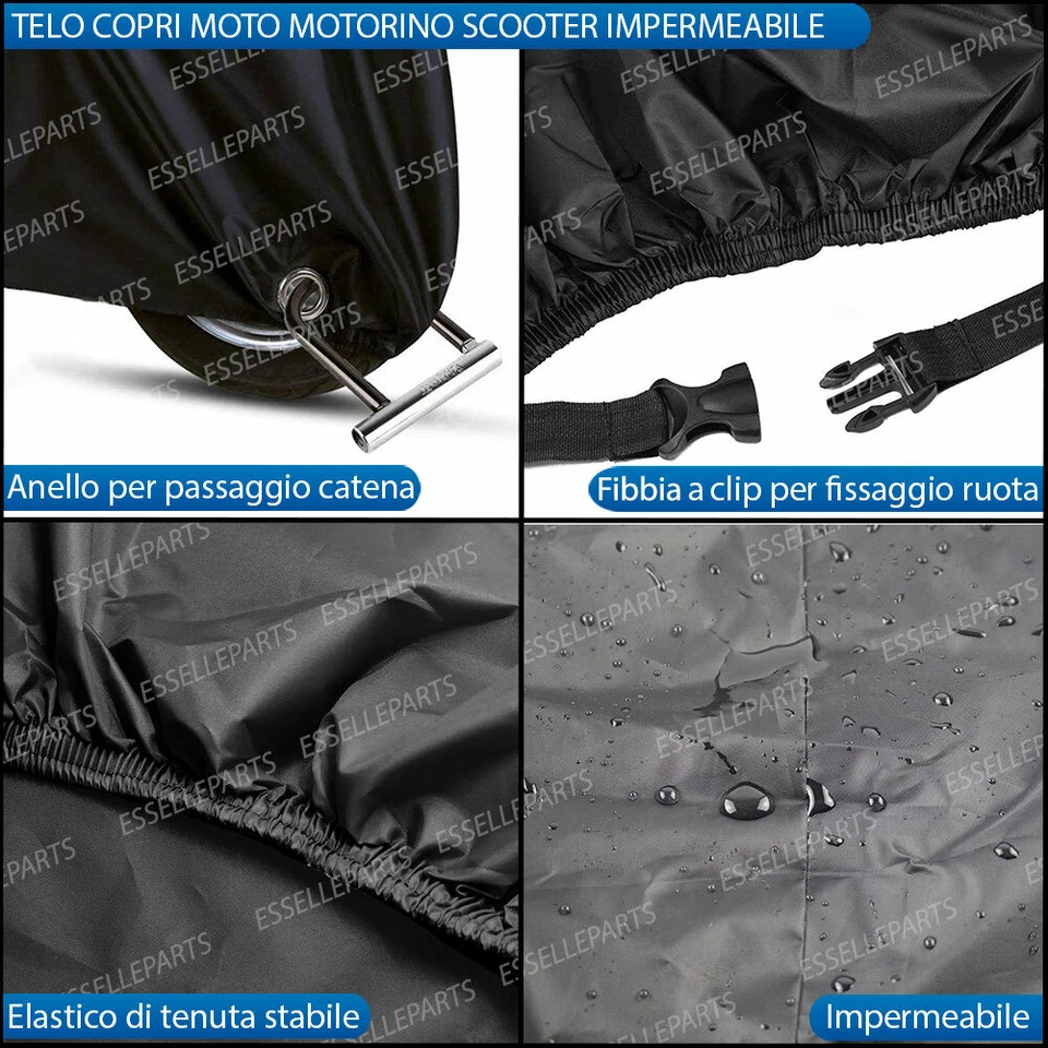 TELO COPRI MOTO COPRIMOTO MOTORINO SCOOTER IMPERMEABILE PER HONDA SH 300 IN PVC - Immagine 2 di 4