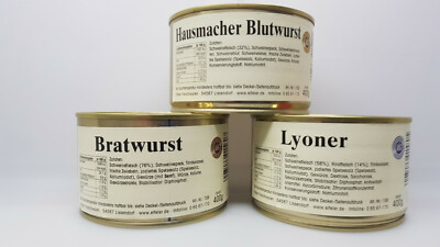 3 Dosen Wurst a 400g  Dose  100g =   1,19  DLG prämiert  Top Qualität