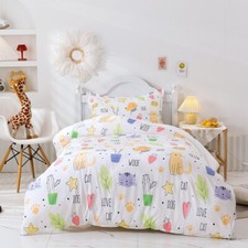 3D Cat Plant Hand Drawn Kids Quilt Cover Set Duvet Cover Bedding Pillowcases
