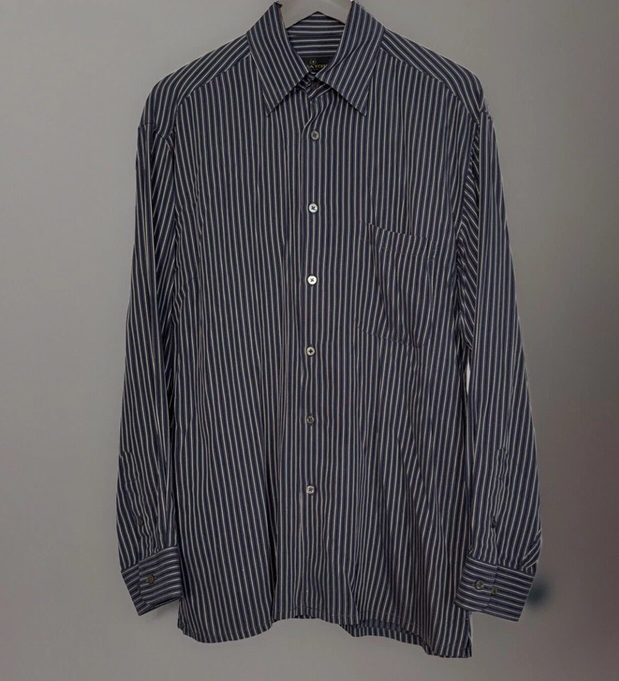 2 Bugatchi Uomo Button Down Striped Dress Shirts Multi Colors Men's Size Large - Image 3 of 4