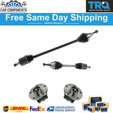 TRQ New Front CV Axle Shaft Assembly Wheel Hub Bearing Kit 4pc For 2005-2018 VW