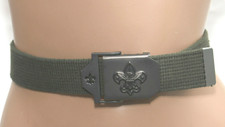 Boy Scouts BSA Khaki Green Webbing Belt - Green Gear Buckle - Size 28