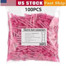 100Pcs 22-16AWG Red Heat Shrink Wire Butt Connectors Waterproof Splice Terminals