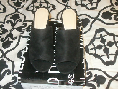 Wild Diva Lounge Avila-51 Suede Black Slide Sandals Women's